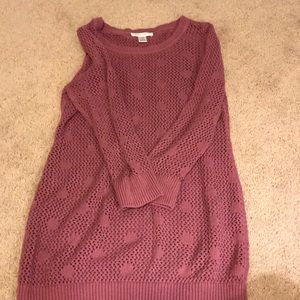 Crochet tunic length sweater